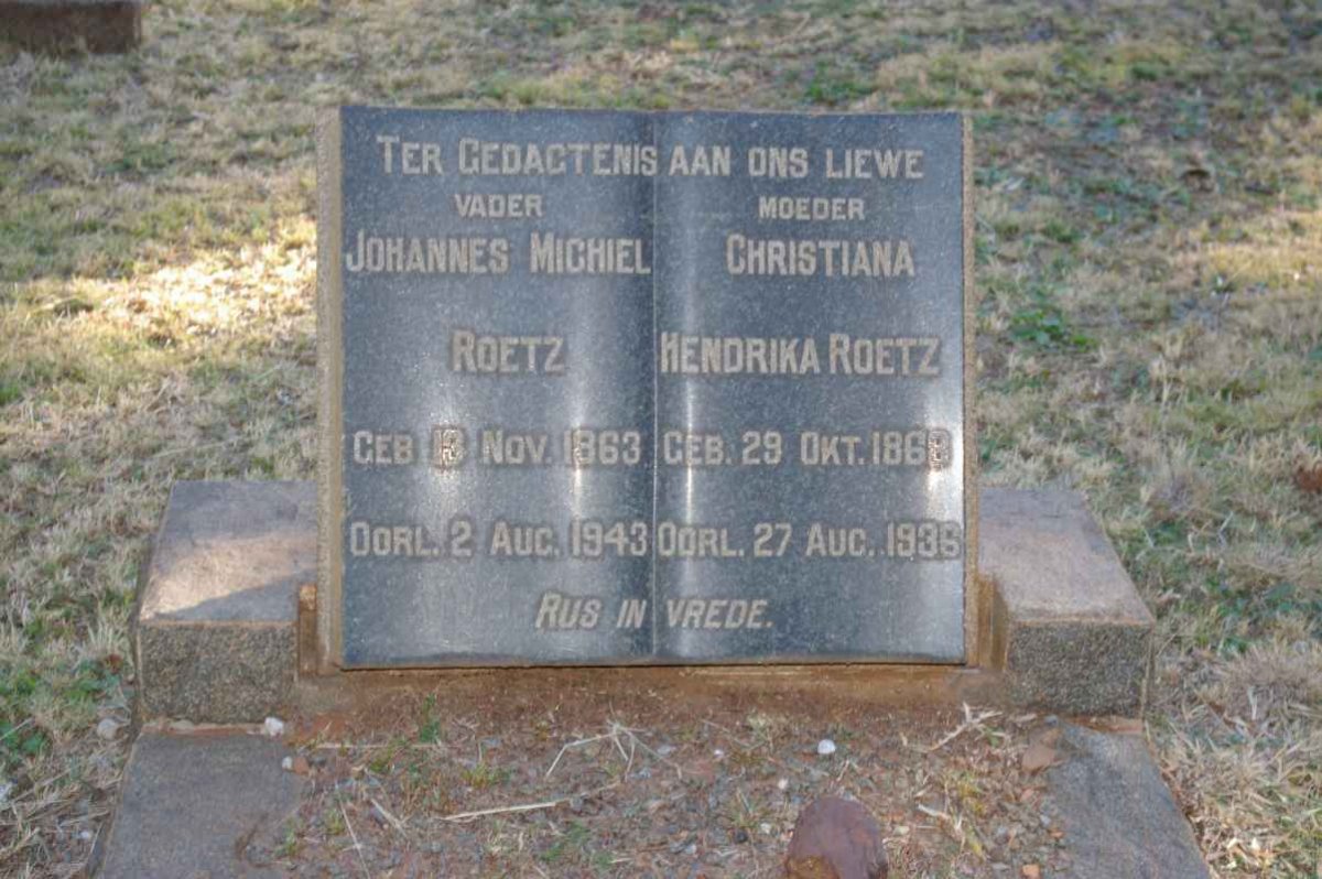 ROETZ Johannes Michiel 1863-1943 &amp; Christiana Hendrika 1868-1936