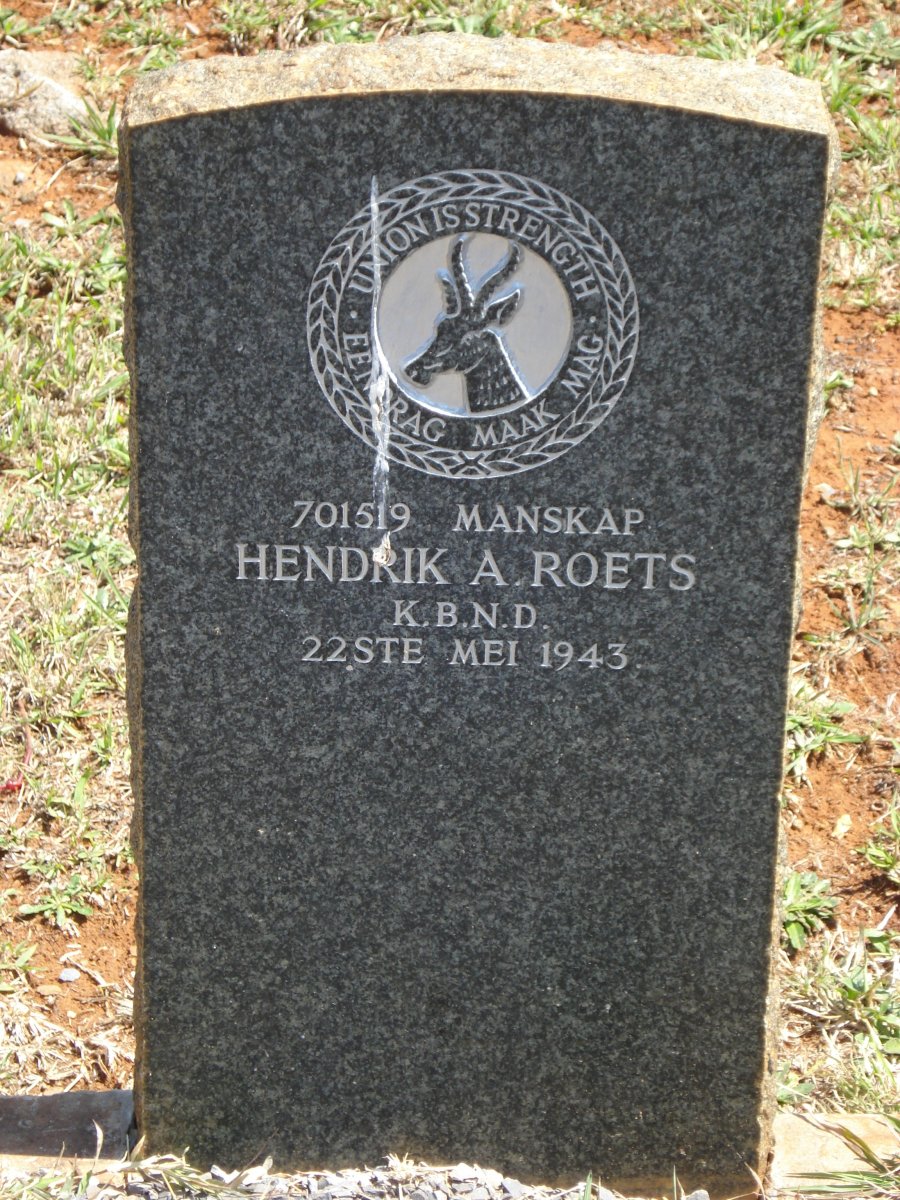 ROETS Hendrik A. -1943