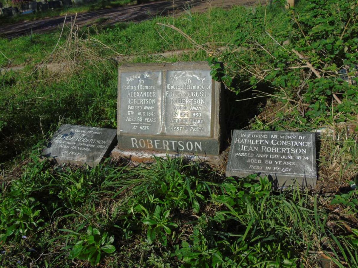 ROBERTSON Alexander -1949 & Edith Augusta -1960 :: ROBERTSON Leslie -1968 :: ROBERTSON Kathleen Constance Jean -1974 _1