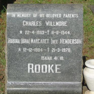 ROOKE Charles Willmore 1889-1944 & Rubina Margaret HENDERSON 1904-1978