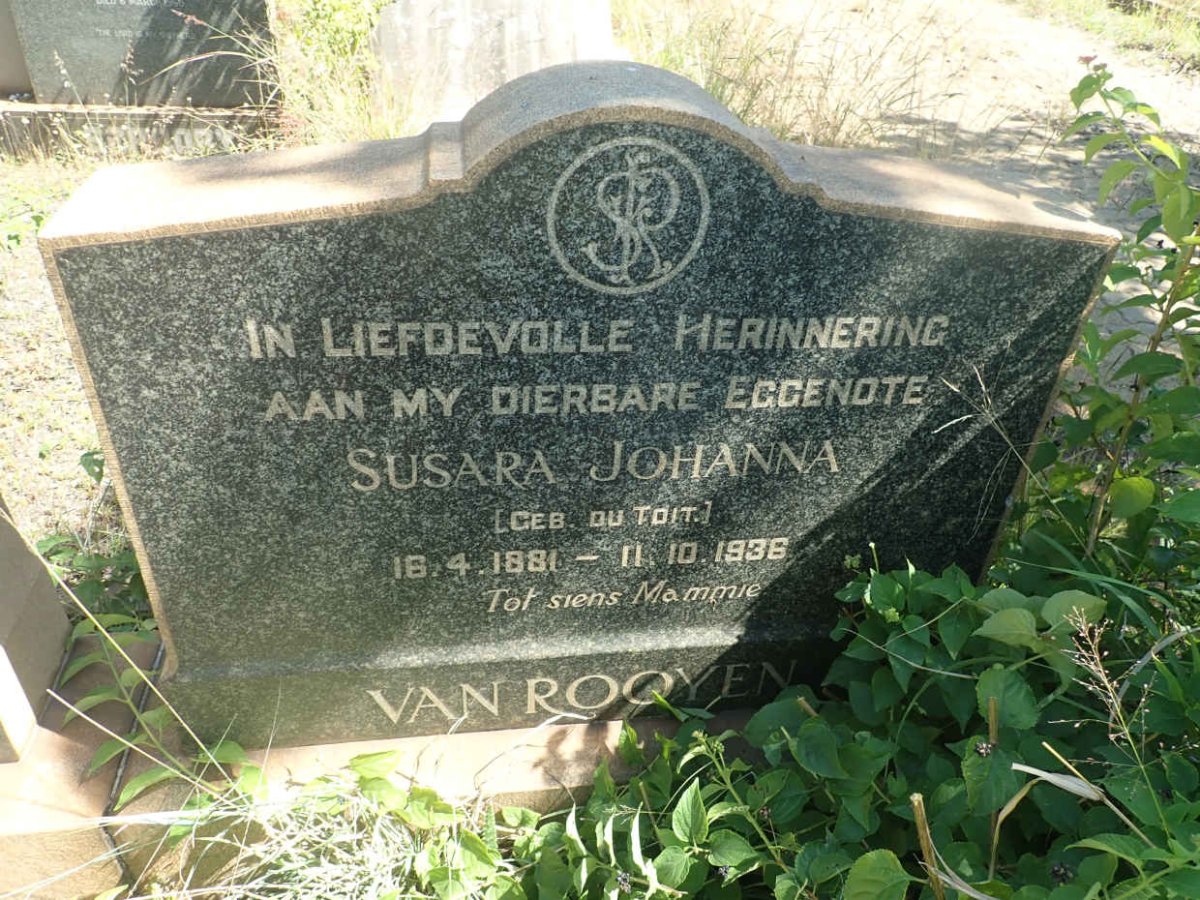 ROOYEN Susara Johanna, van nee DU TOIT 1881-1936