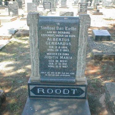 ROODT Albertus Gerhardus 1906-1963 &amp; Judith Maria DE BEER 1912-1987