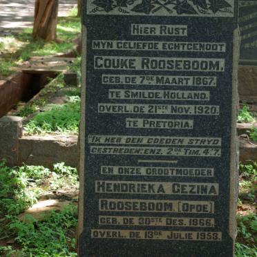 ROOSEBOOM Gouke 1867-1920 &amp; Hendrieka Gezina OPOE 1866-1953