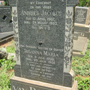 ROOYEN Andries Jacobus, van 1907-1953 :: ROOYEN Susanna Maria, van 1938-1958