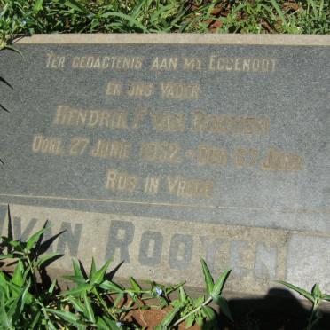 ROOYEN Hendrik F., van -1952