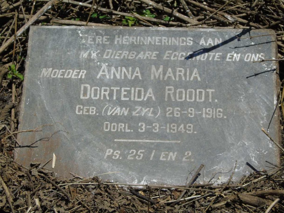 ROODT Anna Maria Dorteida nee VAN ZYL 1916-1949
