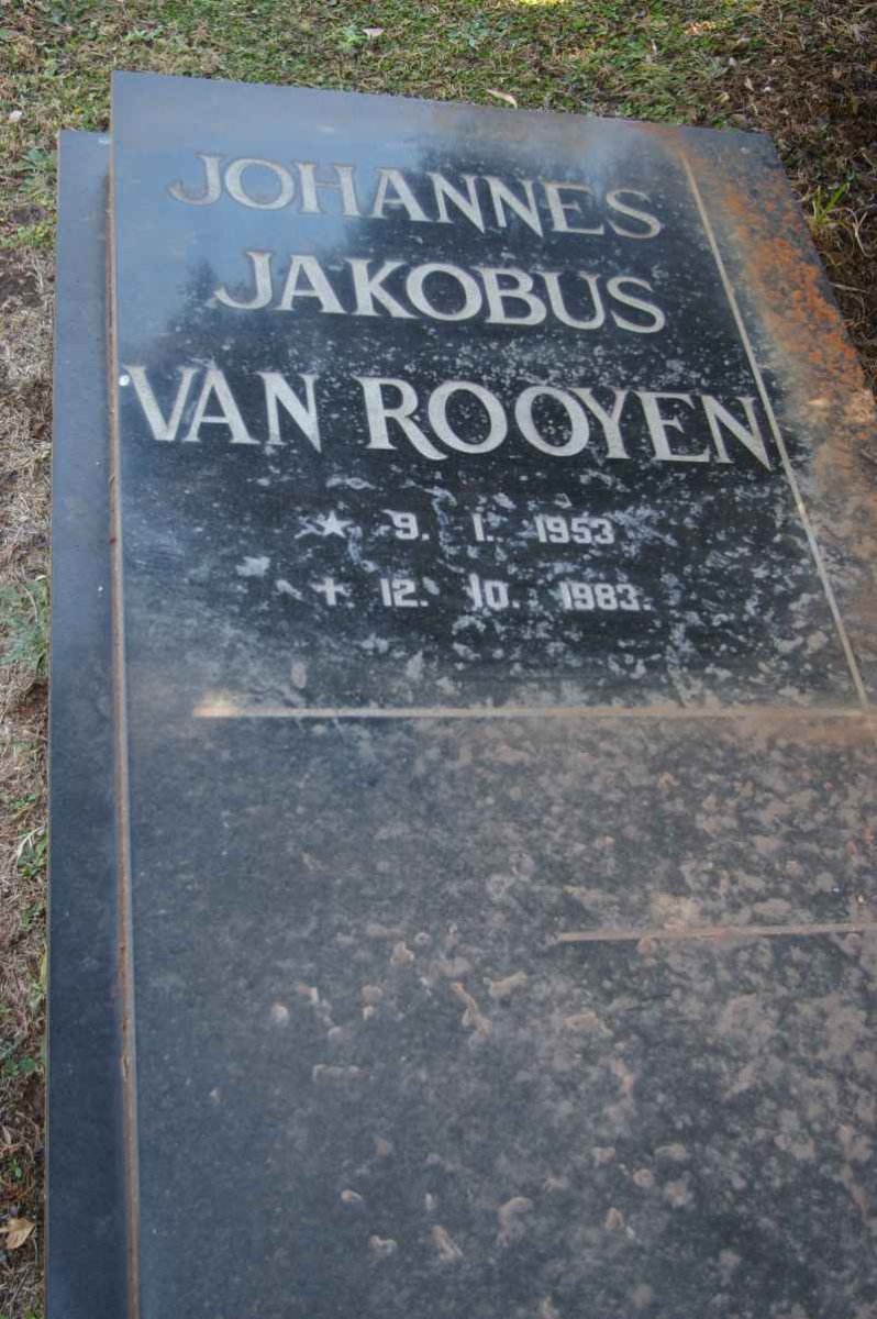 ROOYEN Johannes Jakobus, van 1953-1983