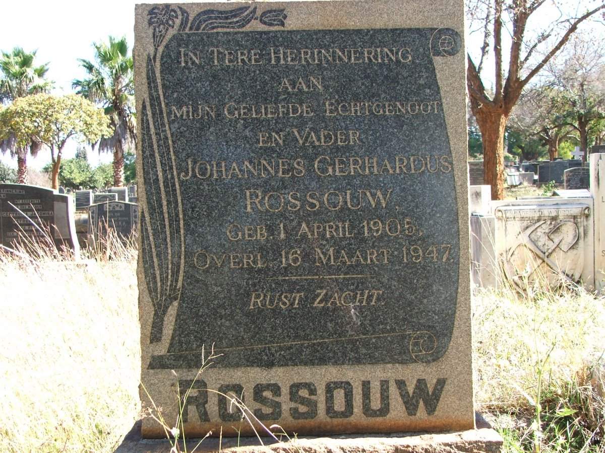 ROSSOUW Johannes Gerhardus 1905-1947