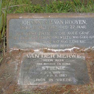 ROOYEN Johannes B., van 1921-1943 :: VAN DER MERWE Stienie 1909-1987