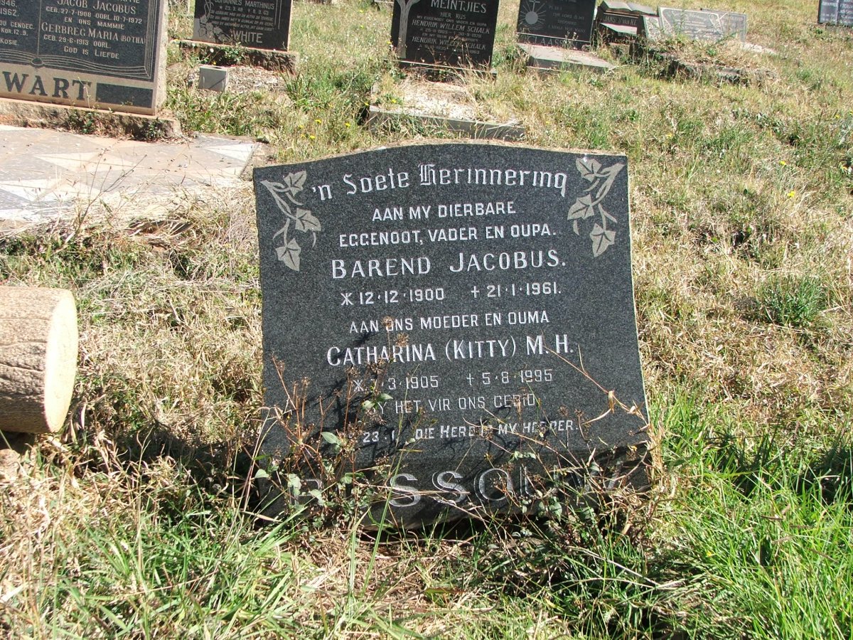 ROSSOUW Barend Jacobus 1900-1961 &amp; Catharina M.H. 1905-1995