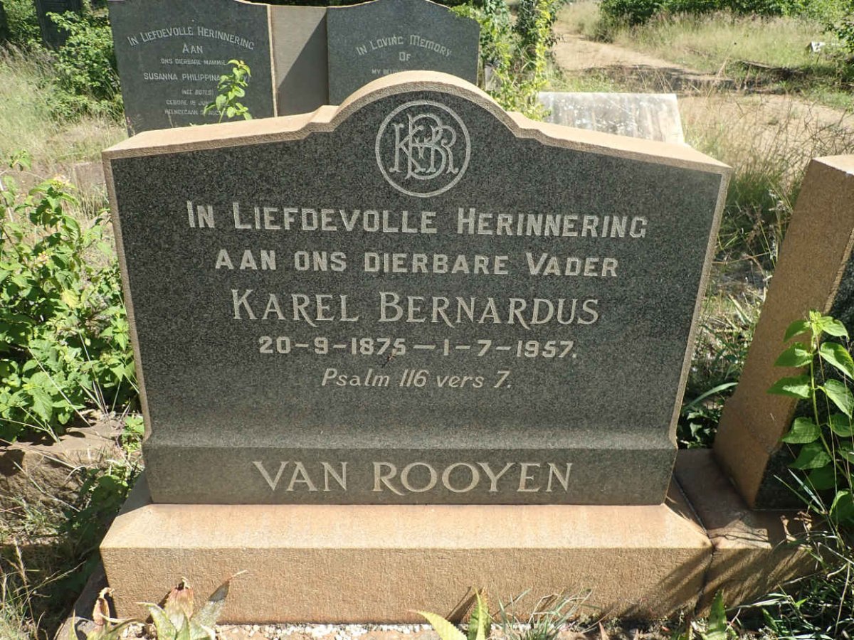 ROOYEN Karel Bernardus, van 1875-1957