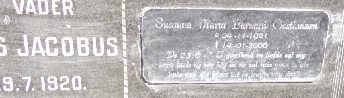 ROOYEN Johannes Jacobus, van 1920-1957 & Susanna Maria Barnard OOSTHUIZEN 1921-2006_2