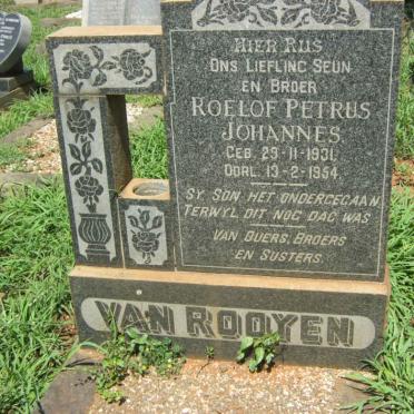 ROOYEN Roelof Petrus Johannes, van 1931-1954