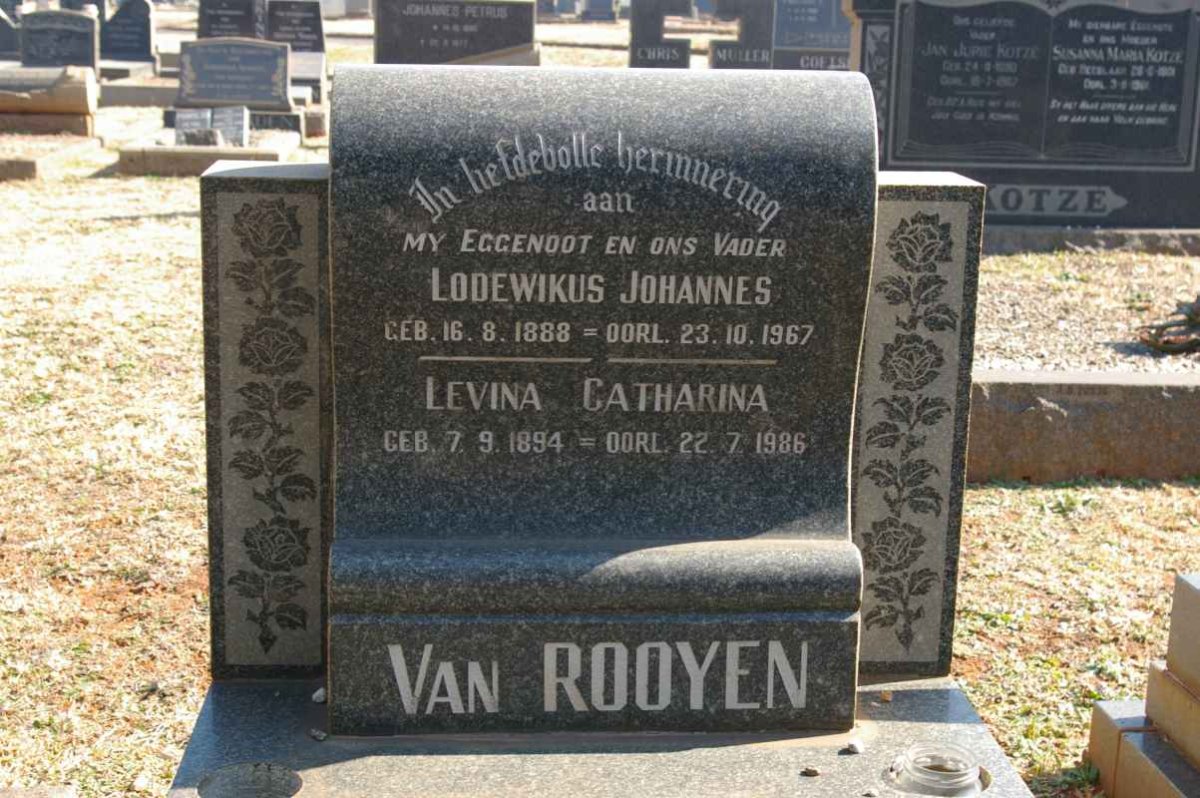 ROOYEN Lodewikus Johannes, van 1888-1967 &amp; Levina Catharina 1894-1986