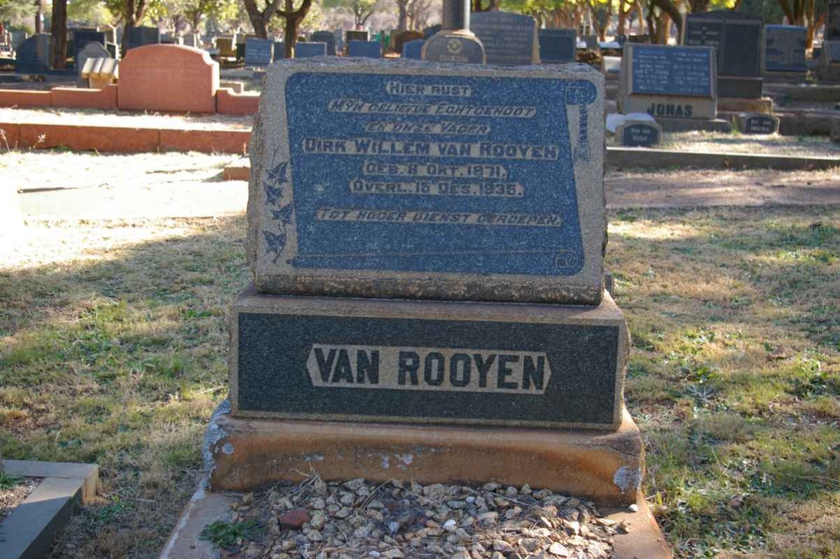 ROOYEN Dirk Willem, van 1871-1935