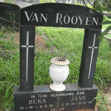 ROOYEN Buks, van 1916-1981 & Jans 1919-1990
