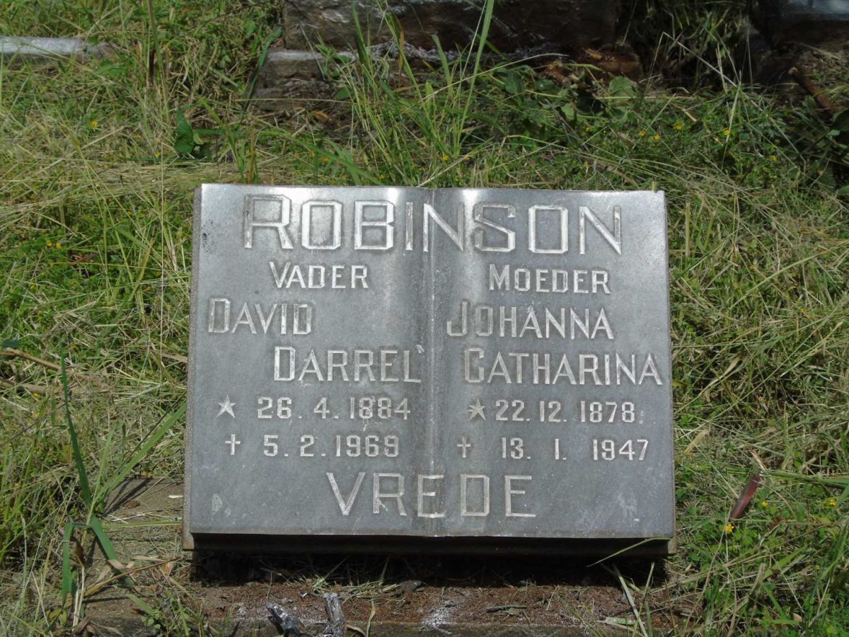 ROBINSON David Darrel 1884-1969 & Johanna Catharina 1878-1947