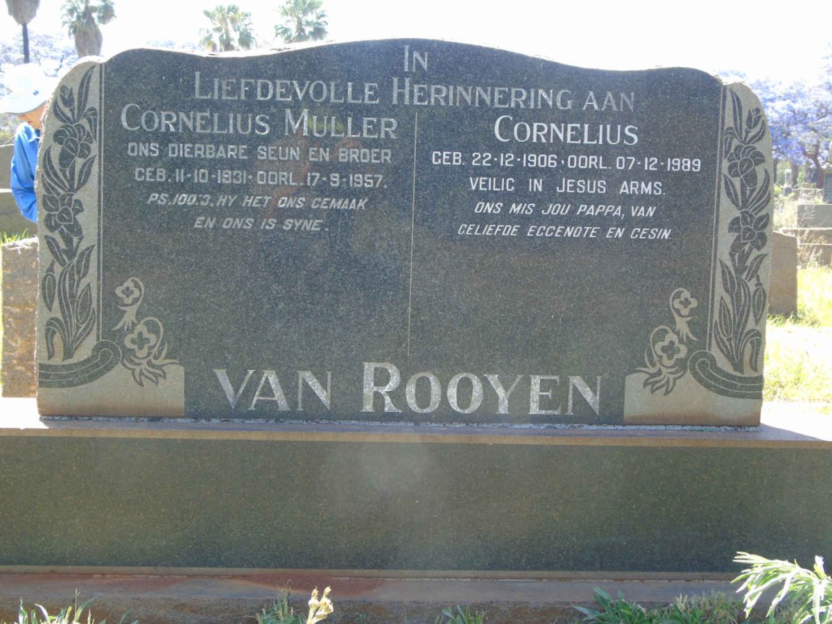 ROOYEN Cornelius, van 1906-1989 :: VAN ROOYEN Cornelius Muller 1931-1957