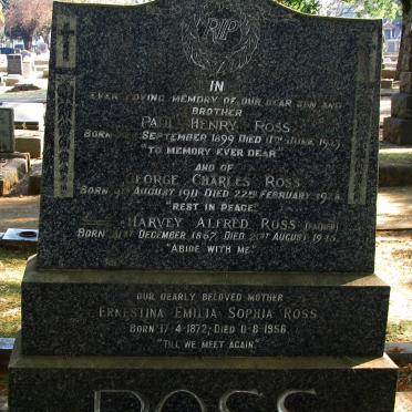 ROSS Harvey Alfred 1867-1945 &amp; Ernestina Emilia Sophia 1872-1956