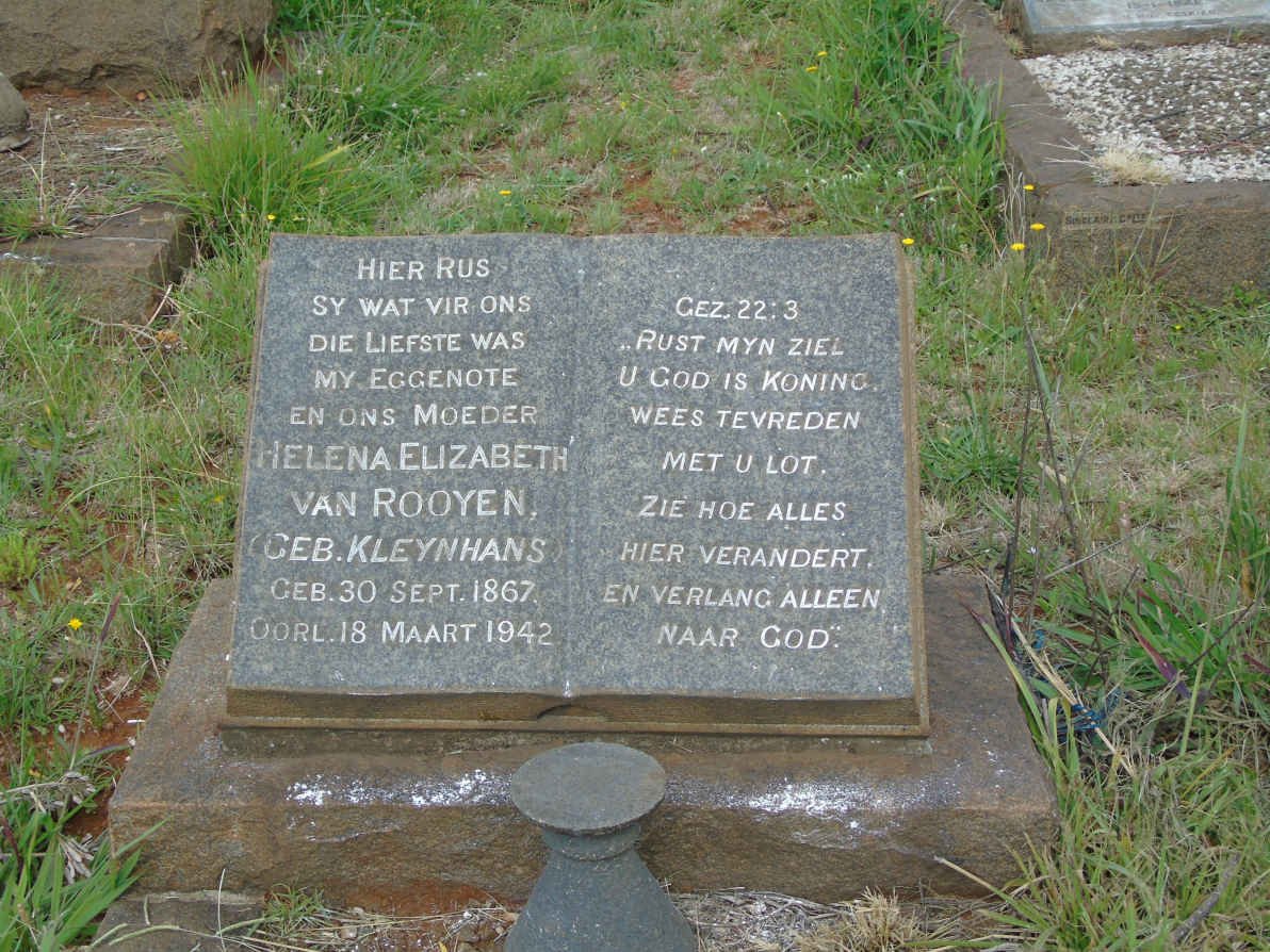 ROOYEN Helena Elizabeth, van nee KLEYNHANS 1867-1942