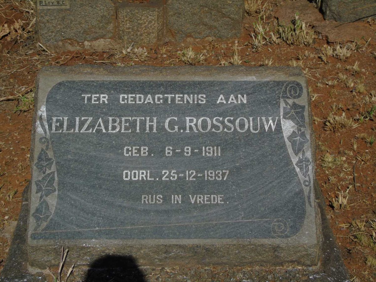 ROSSOUW Elizabeth G. 1911-1937