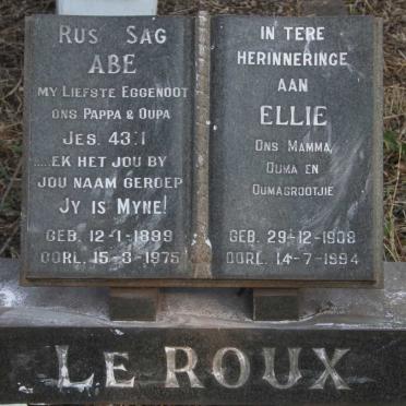 ROUX Abe, le 1899-1975 & Ellie 1908-1994