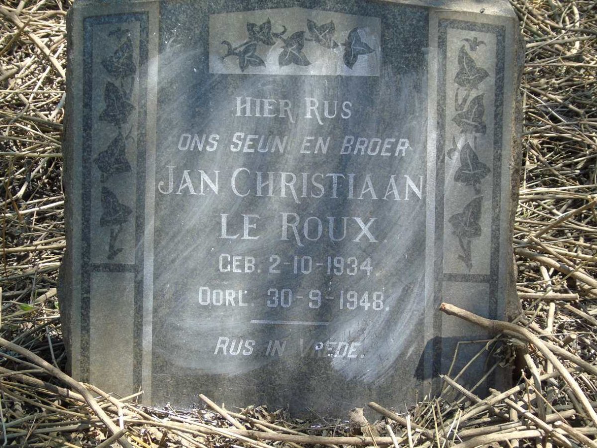 ROUX Jan Christiaan, le 1934-1948