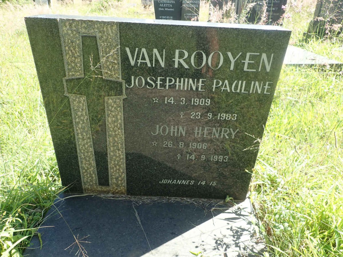 ROOYEN John Henry, van 1906-1993 &amp; Josephine Pauline 1909-1983