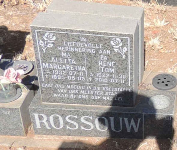 ROSSOUW Rene 1922-2010 & Aletta Margaretha 1932-1995