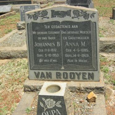 ROOYEN Johannes B., van 1872-1953 &  Anna M. 1885-1969