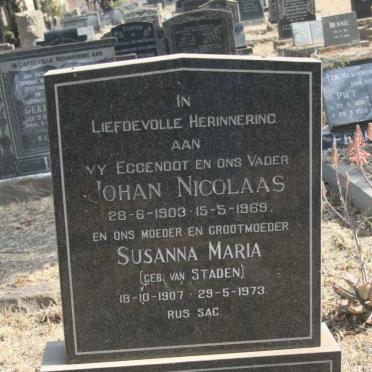 ROOS Johan Nicolaas 1903-1969 & Susanna Maria VAN STADEN 1907-1973