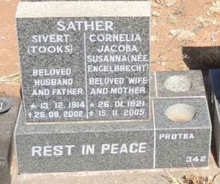 SATHER Sivert 1914-2002 & Cornelia Jacoba Susanna ENGELBRECHT 1921-2005