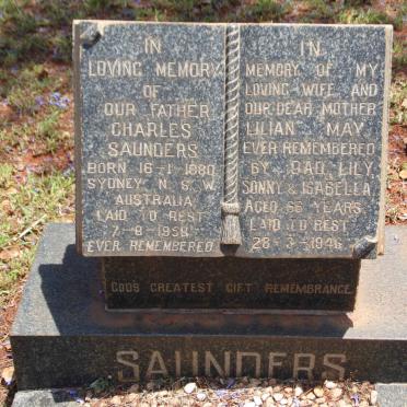 SAUNDERS Charles 1880-1958 &amp; Lilian May -1946