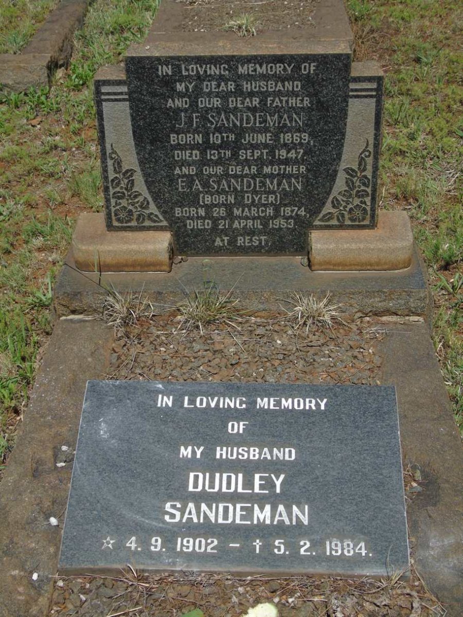 SANDEMAN J.F. 1869-1947 & E.A. DYER 1874-1953 :: SANDEMAN Dudley 1902-1984