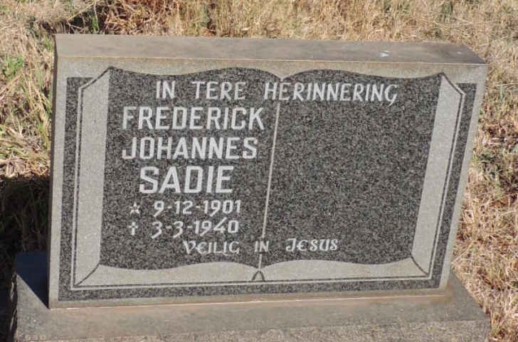 SADIE Frederick Johannes 1901-1940
