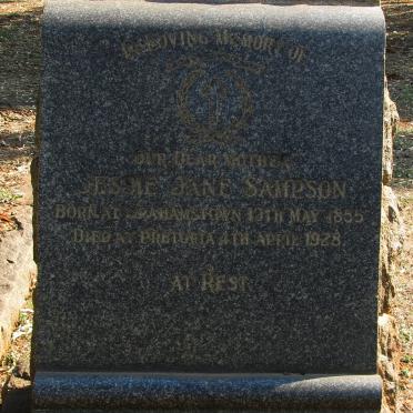 SAMPSON Jessie Jane 1855-1928