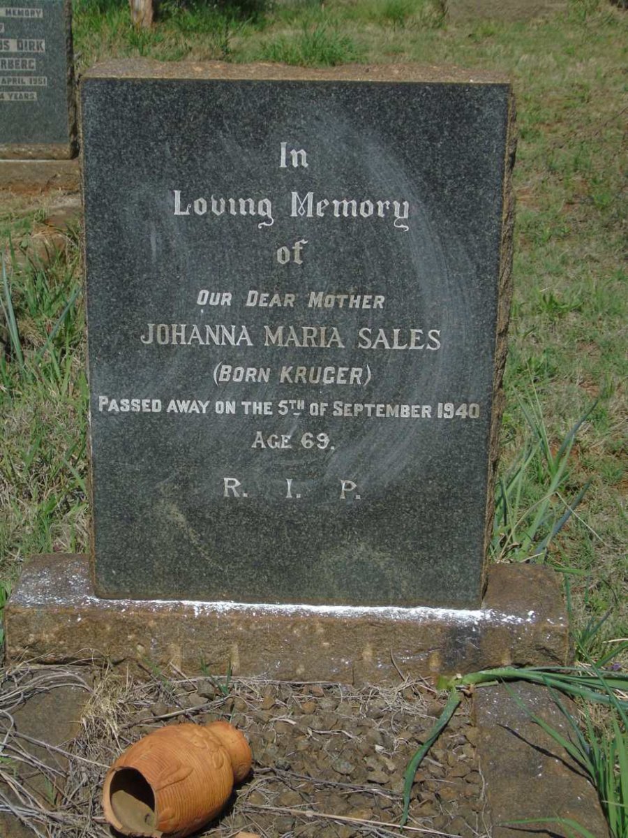 SALES Johanna Maria nee KRUGER -1940