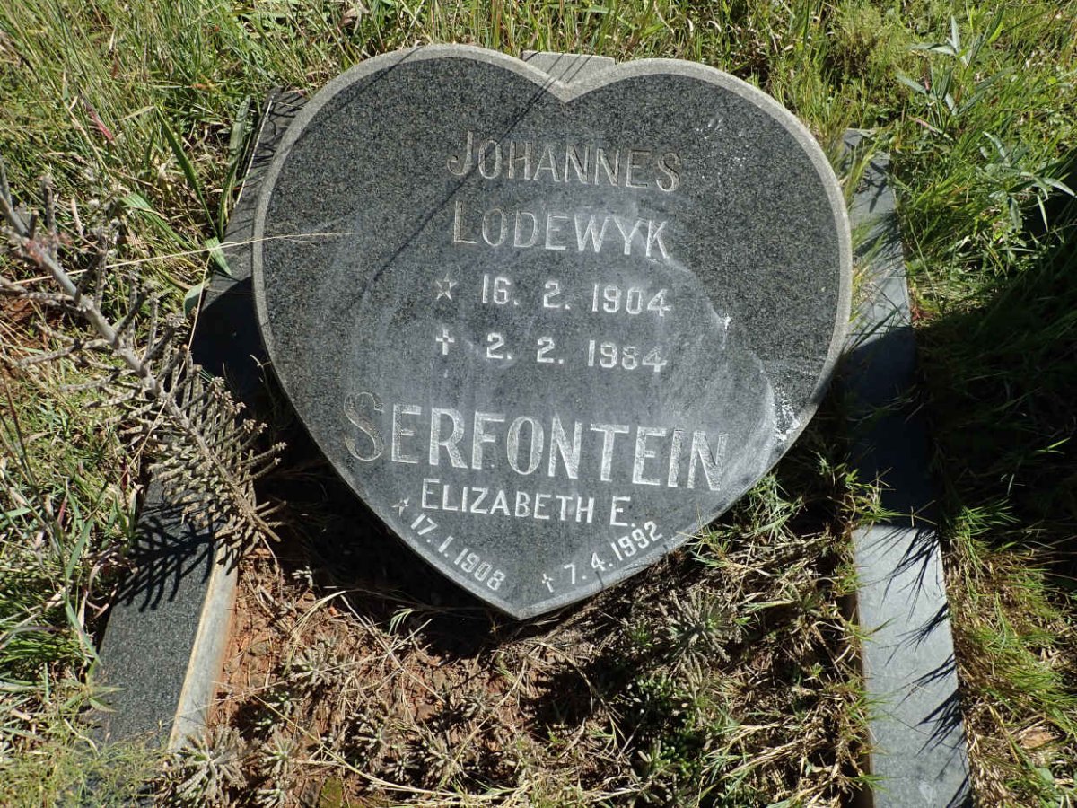 SERFONTEIN Johannes Lodewyk 1904-1984 &amp; Elizabeth E. 1908-1992