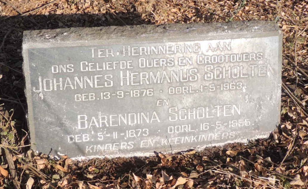 SCHOLTEN Johannes Hermanus 1876-1963 & Barendina 1873-1955