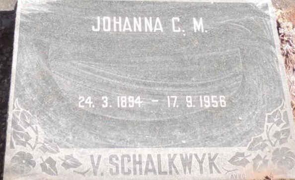 SCHALKWYK Johanna C.M., v. 1894-1956