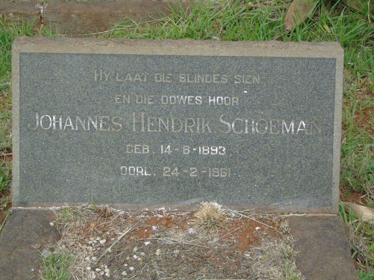 SCHOEMAN Johannes Hendrik 1893-1961