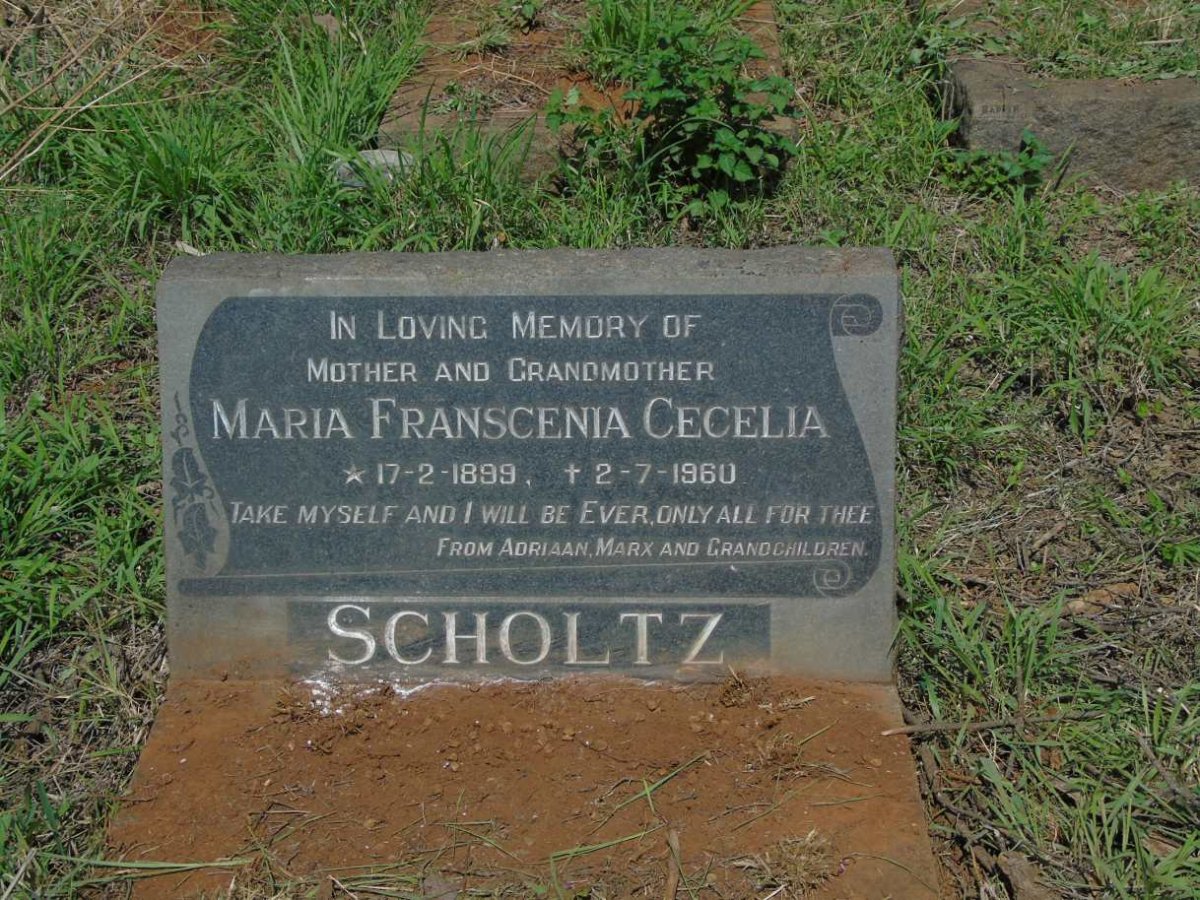SCHOLTZ Maria Franscenia Cecelia 1899-1960