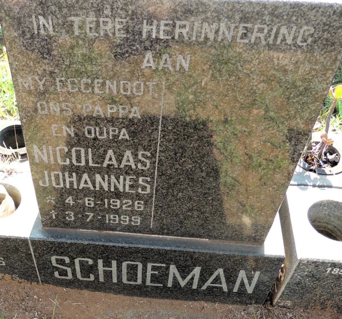 SCHOEMAN Nicolaas Johannes 1926-1999