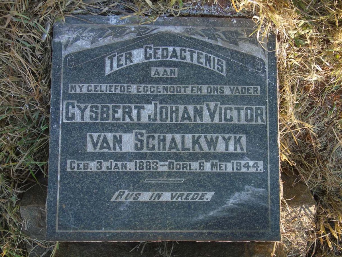 SCHALKWYK Gysbert Johan Victor, van 1883-1944