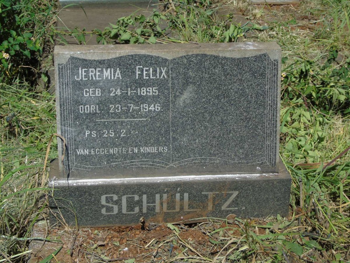 SCHULTZ Jeremia Felix 1895-1946