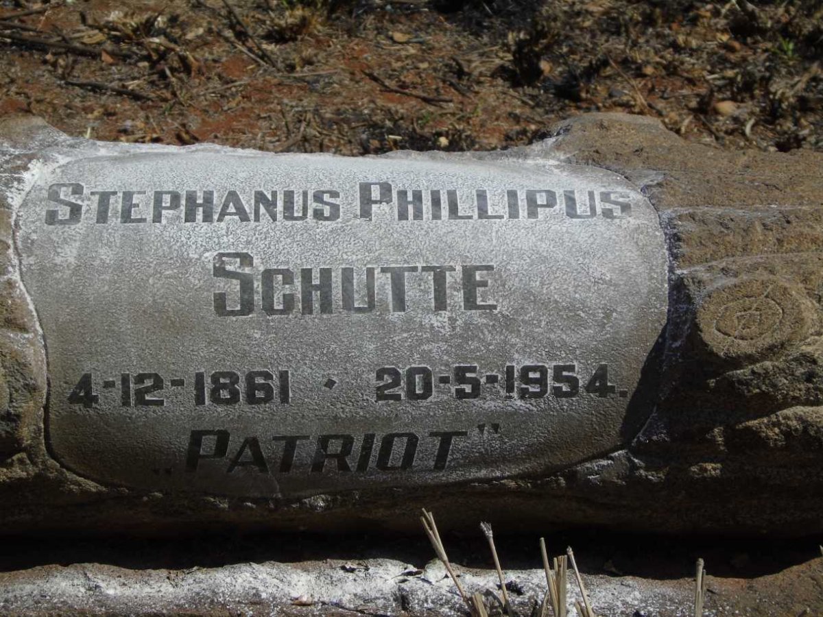 SCHUTTE Stephanus Phillipus 1861-1954