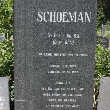 SCHOEMAN B.J. 1905-1986