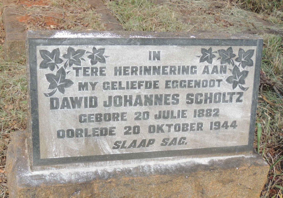 SCHOLTZ Dawid Johannes 1882-1944