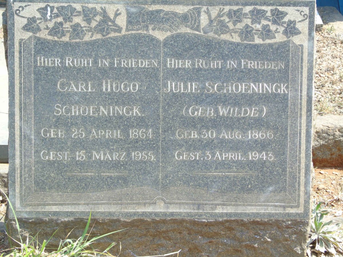 SCHOENINGK Carl Hugo 1864-1955 &amp; Julie WILDE 1866-1943