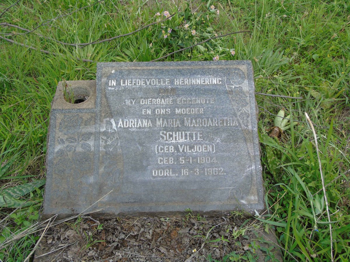 SCHUTTE Adriana Maria Margaretha nee VILJOEN 1904-1962